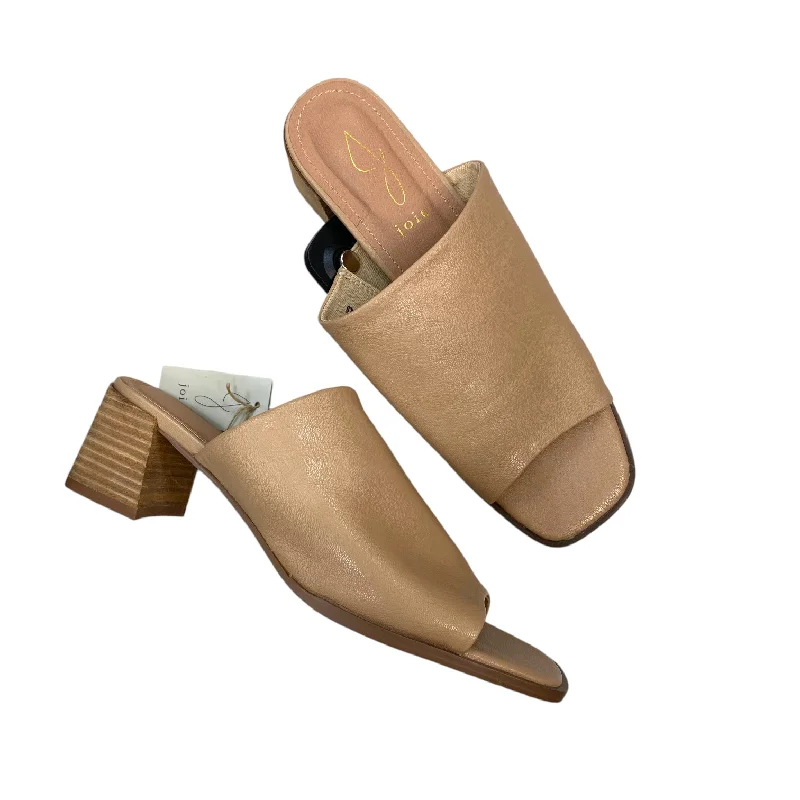 Shoes Heels Block By Joie In Tan, Size: 9---Fashionable Kitten Heels for Date Night