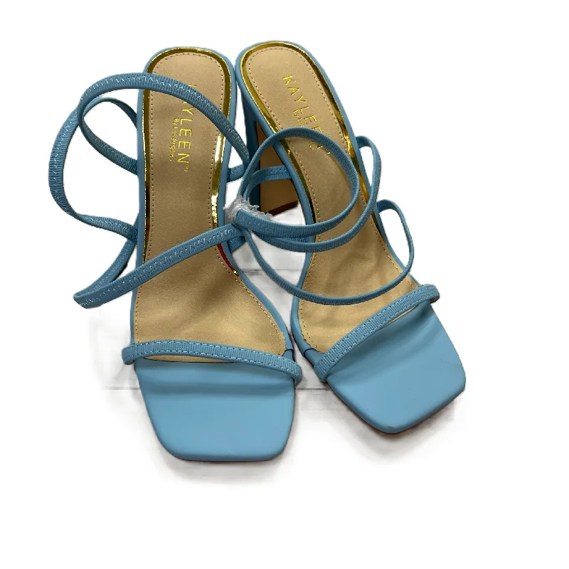 Shoes Heels Block By Kayleen In Blue, Size: 8.5---Fashionable Kitten Heels for Date Night