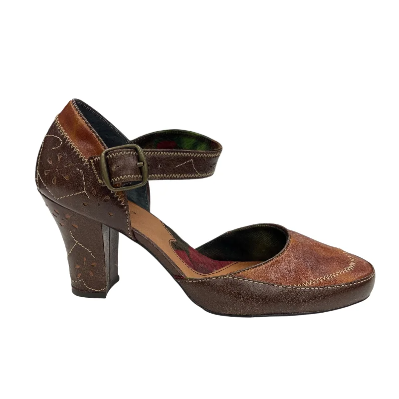 Shoes Heels Block By Kensie In Brown, Size:Change 14P---Fashionable Kitten Heels for Date Night