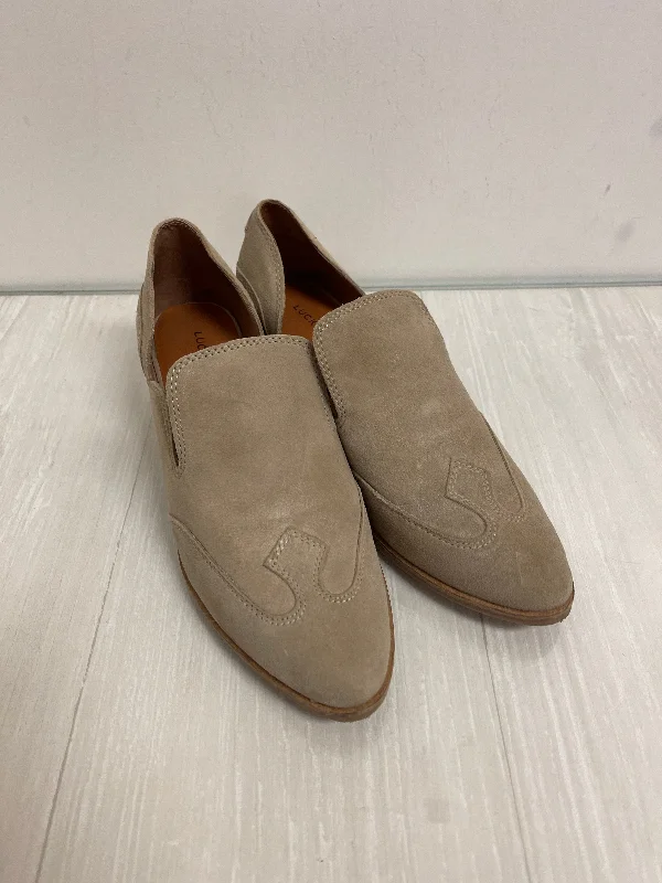 Shoes Heels Block By Lucky Brand In Taupe, Size: 6.5---Fashionable Kitten Heels for Date Night