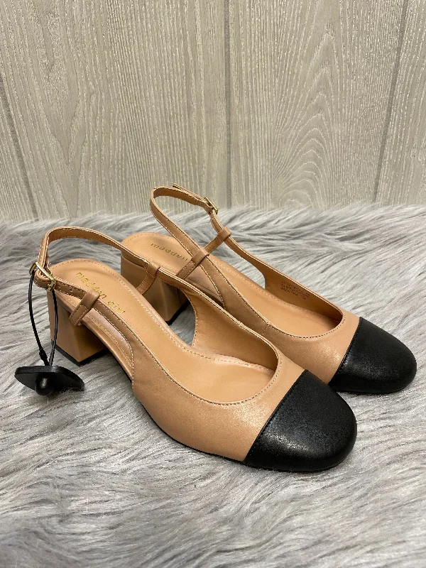 Shoes Heels Block By Madden Girl In Tan, Size: 9.5---Fashionable Kitten Heels for Date Night