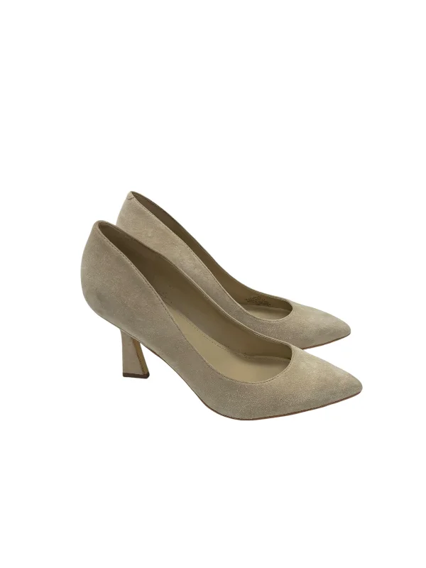 Shoes Heels Block By Marc Fisher In Cream, Size: 6---Fashionable Kitten Heels for Date Night