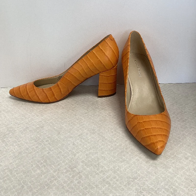 Shoes Heels Block By Marc Fisher In Orange, Size: 7.5---Fashionable Kitten Heels for Date Night