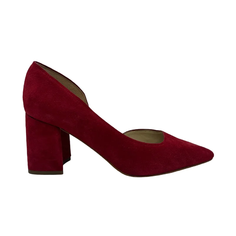 Shoes Heels Block By Marc Fisher In Red, Size:7---Fashionable Kitten Heels for Date Night