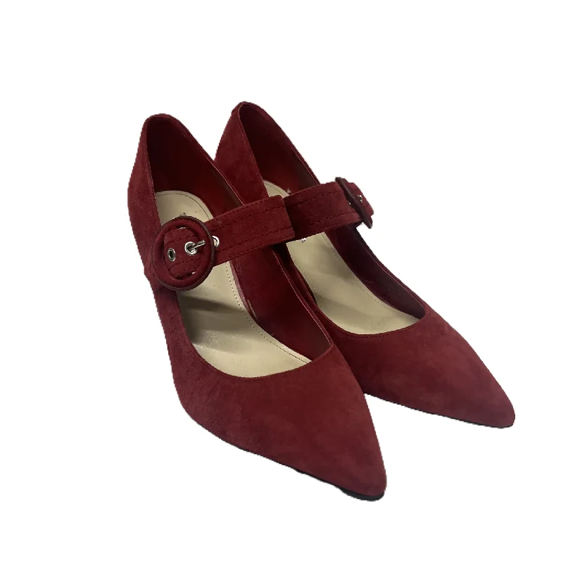 Shoes Heels Block By Marc Fisher In Red, Size: 8.5---Fashionable Kitten Heels for Date Night