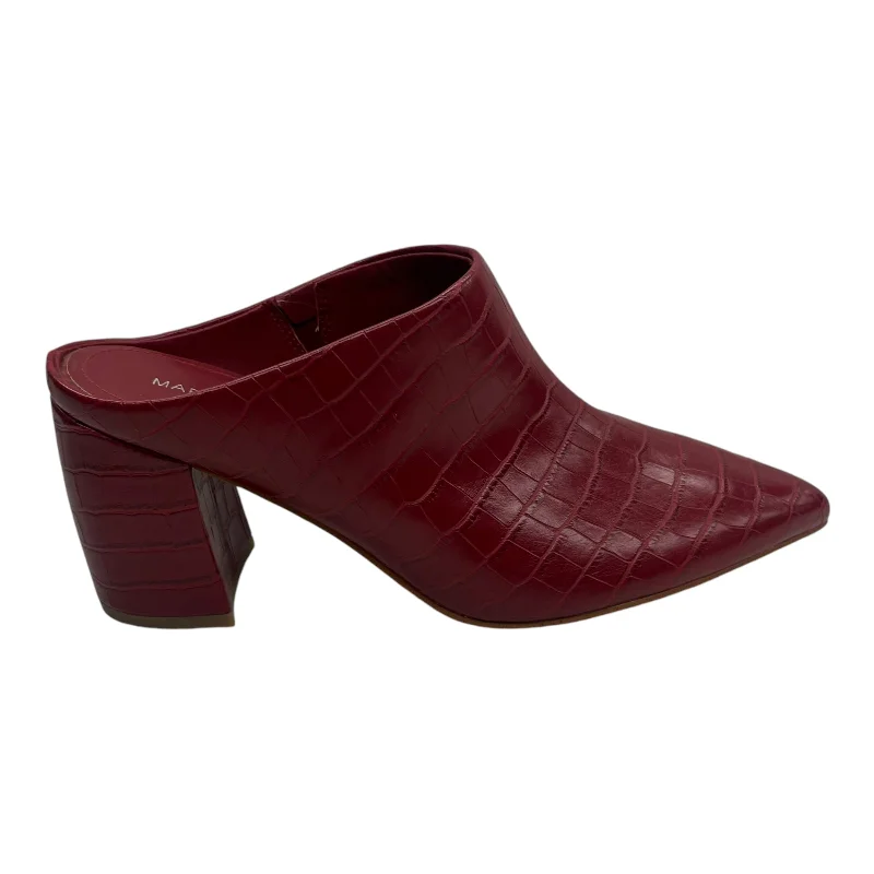 Shoes Heels Block By Marc Fisher In Red, Size:8---Fashionable Kitten Heels for Date Night