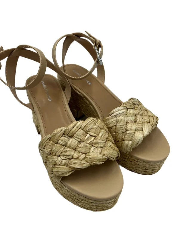 Shoes Heels Block By Marc Fisher In Tan, Size: 9.5---Fashionable Kitten Heels for Date Night