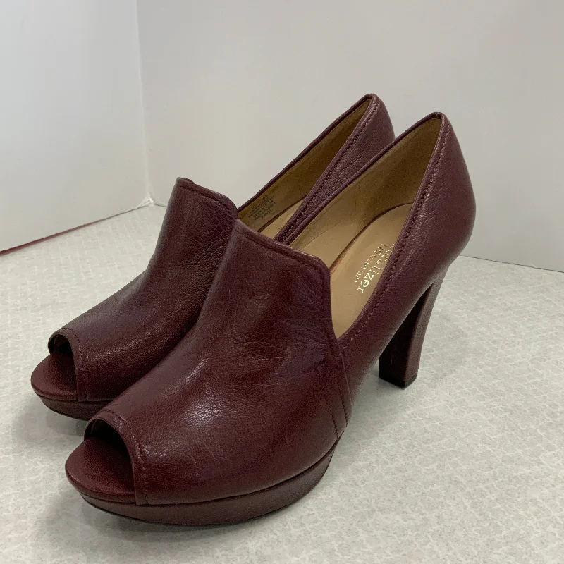 Shoes Heels Block By Naturalizer In Maroon, Size: 8.5---Fashionable Kitten Heels for Date Night