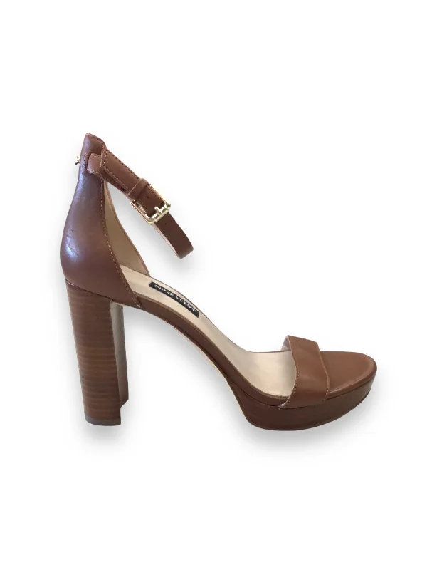 Shoes Heels Block By Nine West In Brown, Size: 8---Fashionable Kitten Heels for Date Night