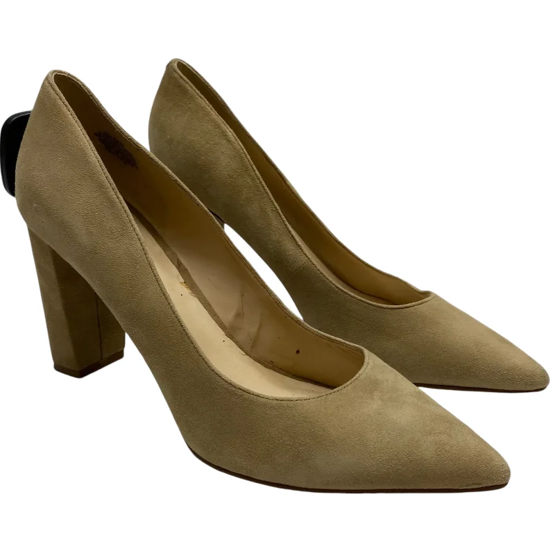 Shoes Heels Block By Nine West In Tan, Size: 10---Fashionable Kitten Heels for Date Night