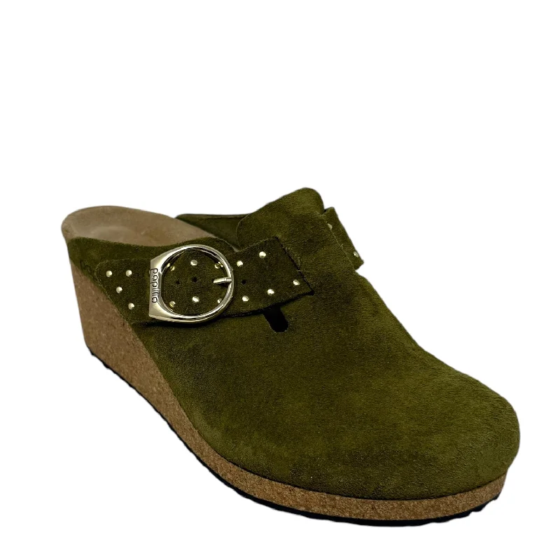 Fanny Buckle Clog By Papillio by Birkenstock In Green, Size: 9---Fashionable Kitten Heels for Date Night