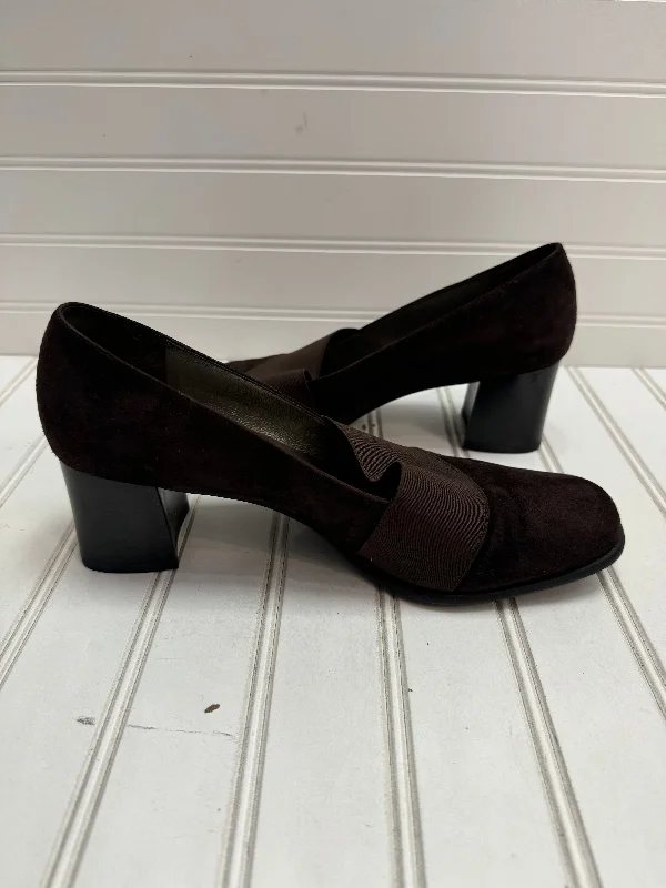 Shoes Heels Block By Peter Kaiser In Brown, Size: 8.5---Fashionable Kitten Heels for Date Night