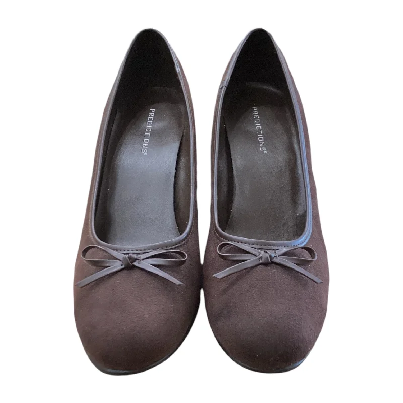 Shoes Heels Block By Predictions In Brown, Size: 8.5---Fashionable Kitten Heels for Date Night