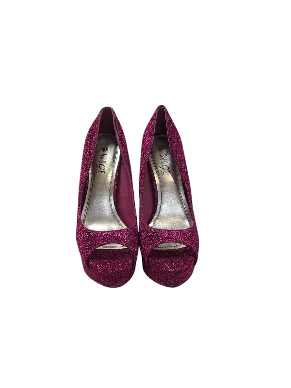 Shoes Heels Block By Rouge In Purple, Size: 10---Fashionable Kitten Heels for Date Night