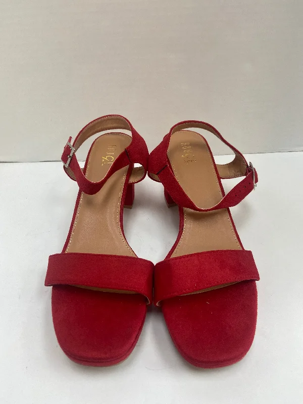 Shoes Heels Block By Rouge In Red, Size: 12---Fashionable Kitten Heels for Date Night