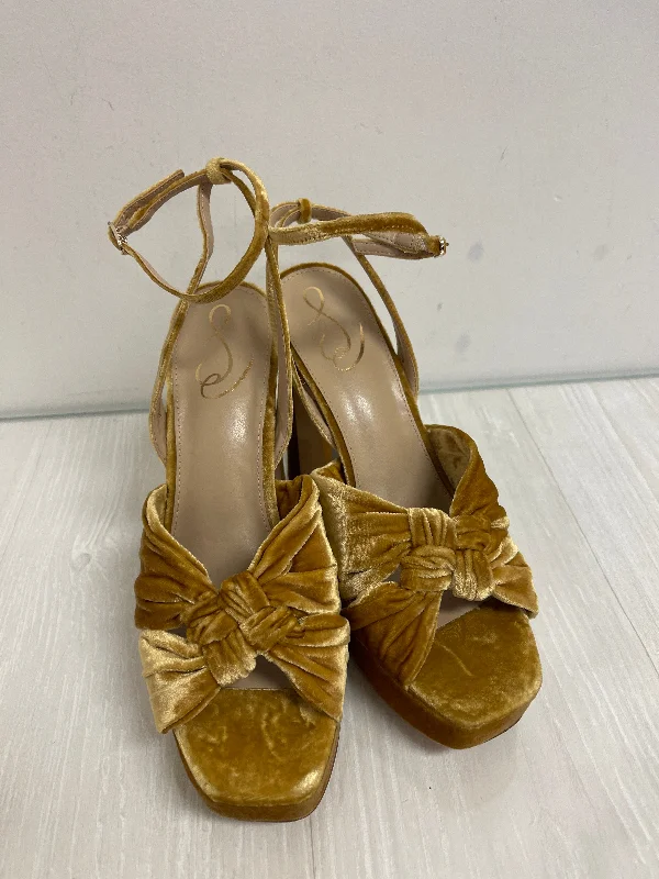 Shoes Heels Block By Sam Edelman In Gold, Size: 9.5---Fashionable Kitten Heels for Date Night