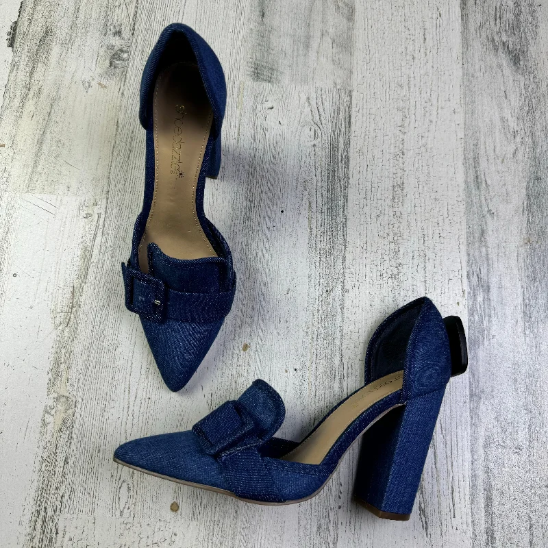 Shoes Heels Block By Shoedazzle In Denim Blue, Size: 6.5---Chic Denim Fabric Heels for a Unique Look