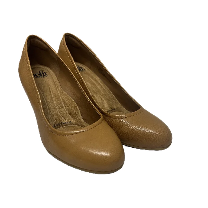 Shoes Heels Block By Sofft In Tan, Size: 8---Fashionable Kitten Heels for Date Night