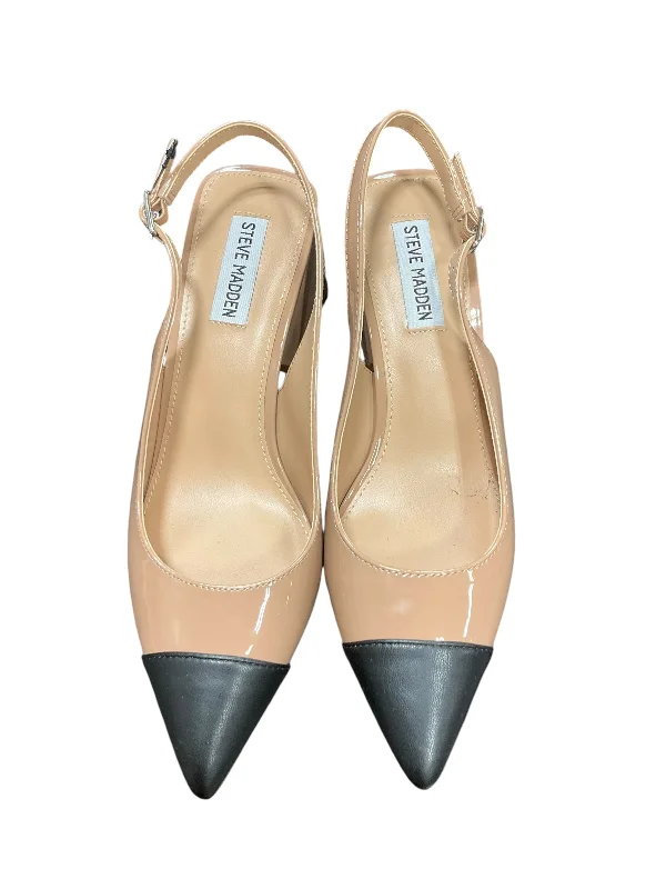 Shoes Heels Block By Steve Madden In Black & Tan, Size: 8---Fashionable Kitten Heels for Date Night