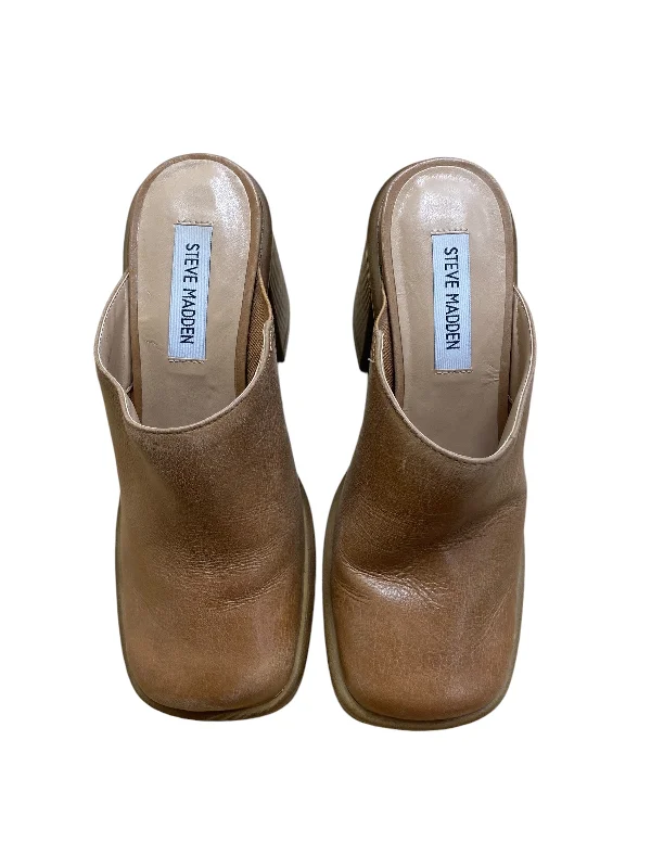 Shoes Heels Block By Steve Madden In Tan, Size: 6.5---Fashionable Kitten Heels for Date Night