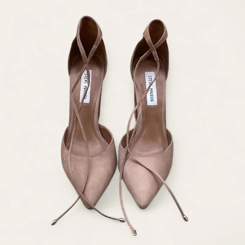 Shoes Heels Block By Steve Madden In Tan, Size: 8.5---Fashionable Kitten Heels for Date Night