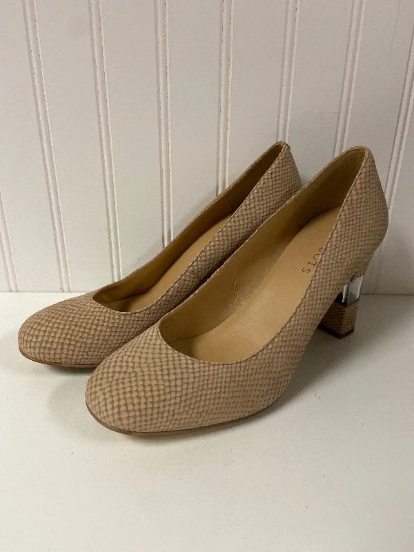 Shoes Heels Block By Talbots In Beige, Size: 8.5---Fashionable Kitten Heels for Date Night