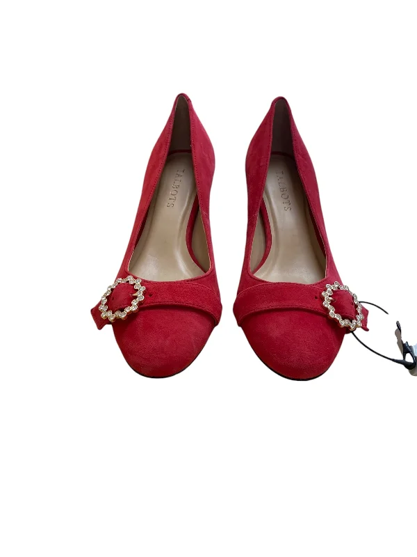 Shoes Heels Block By Talbots In Red, Size: 7---Fashionable Kitten Heels for Date Night