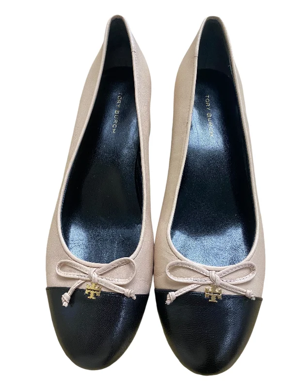 Shoes Heels Block By Tory Burch In Black & Pink, Size: 6.5---Fashionable Kitten Heels for Date Night