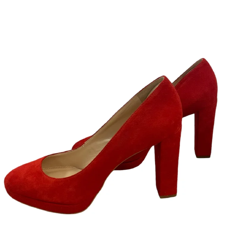 Shoes Heels Block By Vince Camuto In Red, Size: 9.5---Fashionable Kitten Heels for Date Night