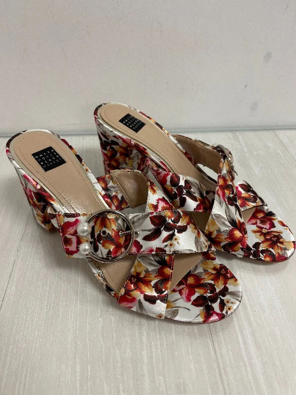 Shoes Heels Block By White House Black Market In Floral Print, Size: 9---Fashionable Kitten Heels for Date Night