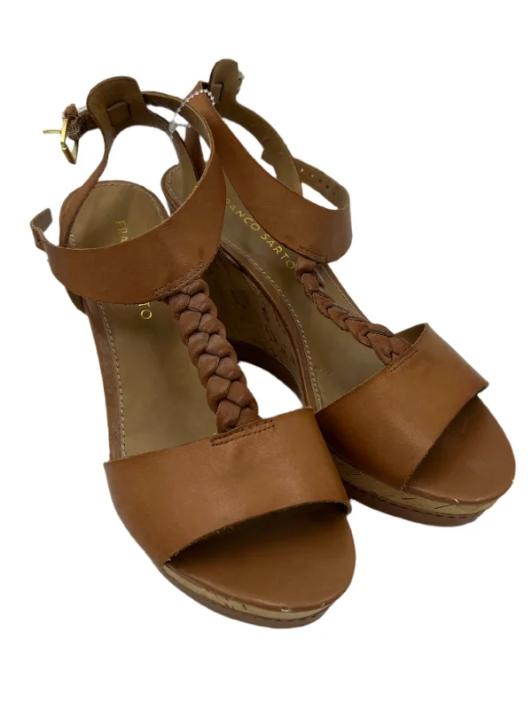 Espadrille Wedge By Franco Sarto In Brown, Size: 8.5---Fashionable Kitten Heels for Date Night