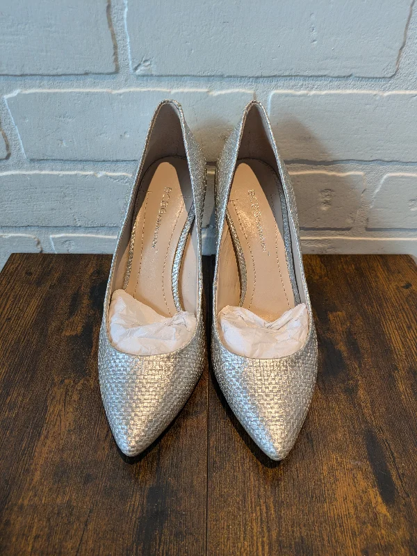 Stiletto Heel Pumps with Perfect Fit--Shoes Heels Stiletto By Bcbgeneration In Silver, Size: 6-Fashionable & Classic