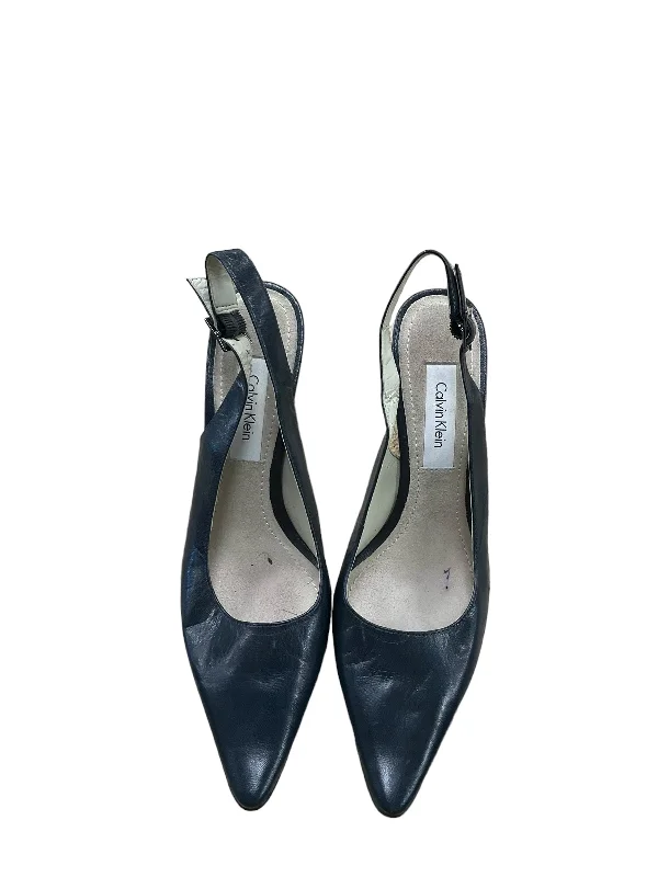 Stiletto Heel Pumps with Perfect Fit--Shoes Heels Stiletto By Calvin Klein In Blue, Size: 6.5-Fashionable & Classic