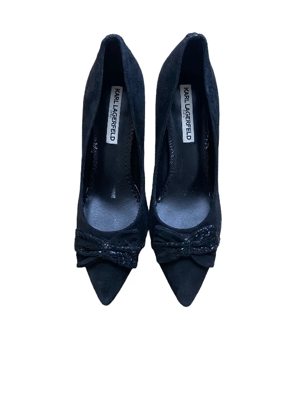 Stiletto Heel Pumps with Perfect Fit--Shoes Heels Stiletto By Karl Lagerfeld In Black, Size: 9.5-Fashionable & Classic