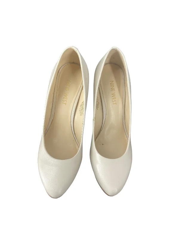 Stiletto Heel Pumps with Perfect Fit--Shoes Heels Stiletto By Nine West In White, Size: 5-Fashionable & Classic