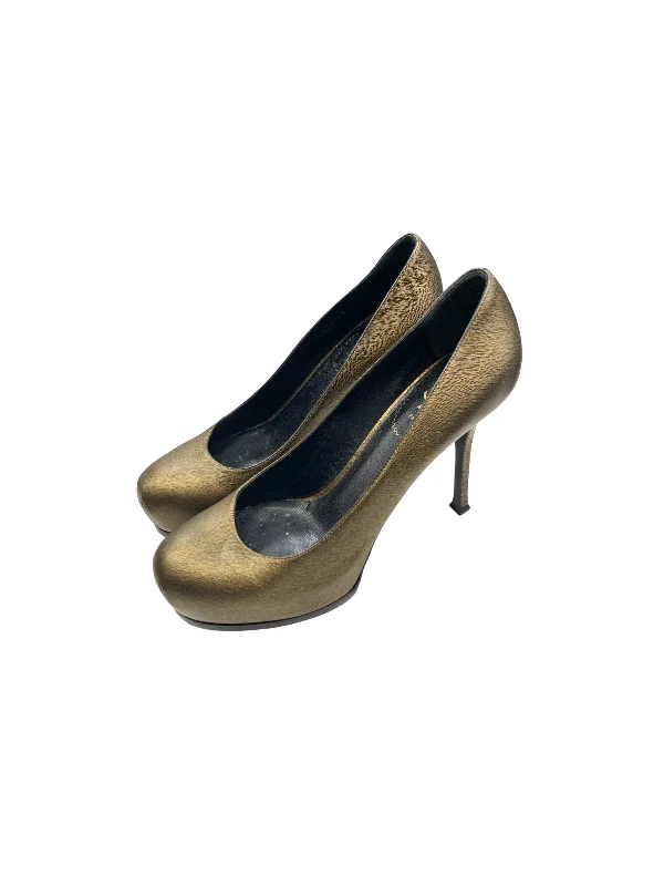 Stiletto Heel Pumps with Perfect Fit--Shoes Heels Stiletto By Yves Saint Laurent  Size: 10-Fashionable & Classic