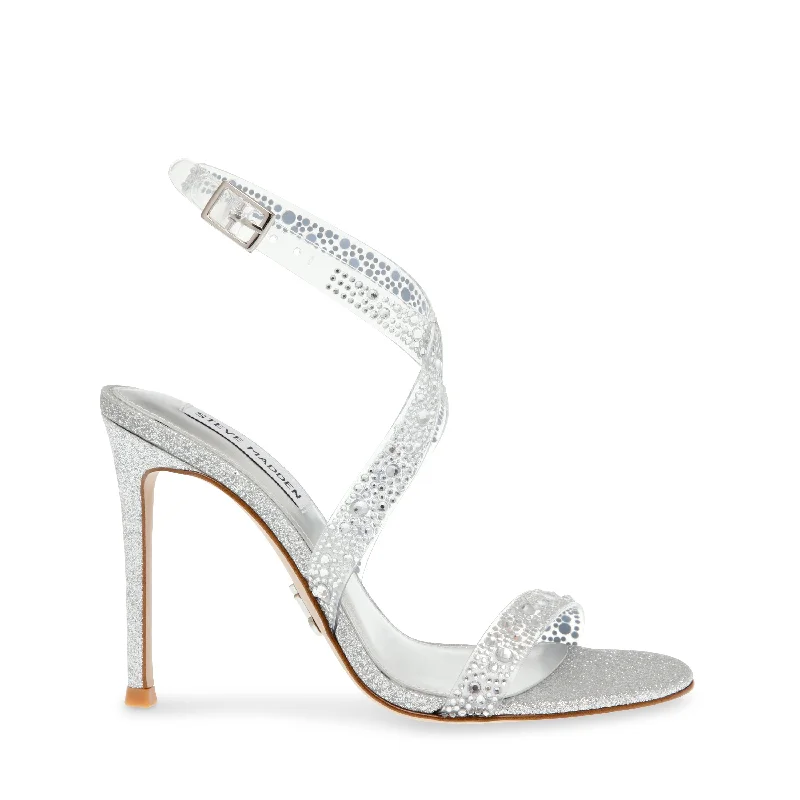 SHOWDOWN SILVER/CLEAR---Fashionable Kitten Heels for Date Night