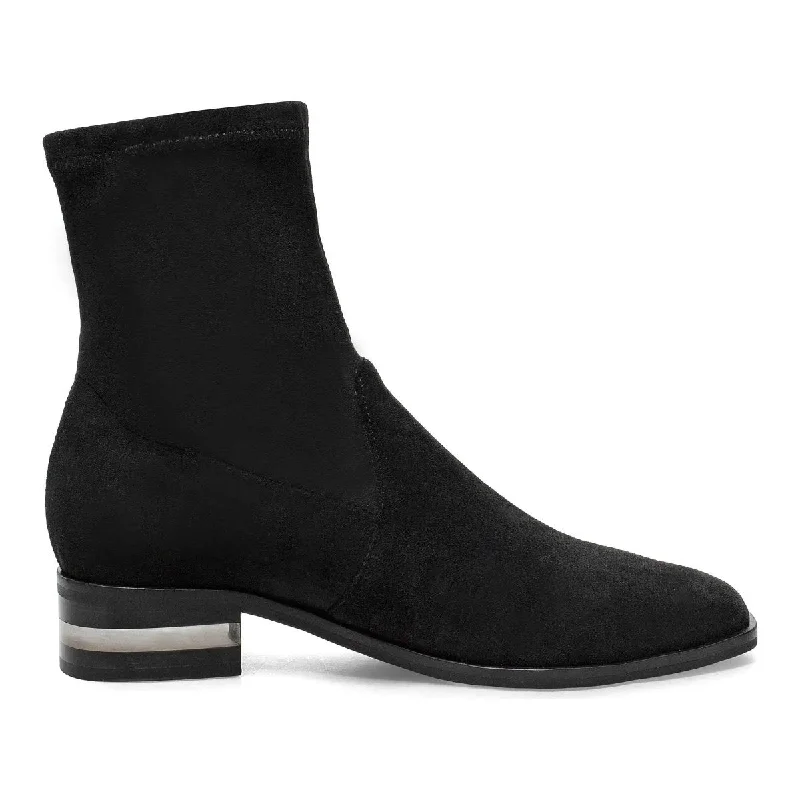 Affordable Suede Ankle Pumps for All-Day Wear--Silent D Women's Fuller Black Stretch Suede