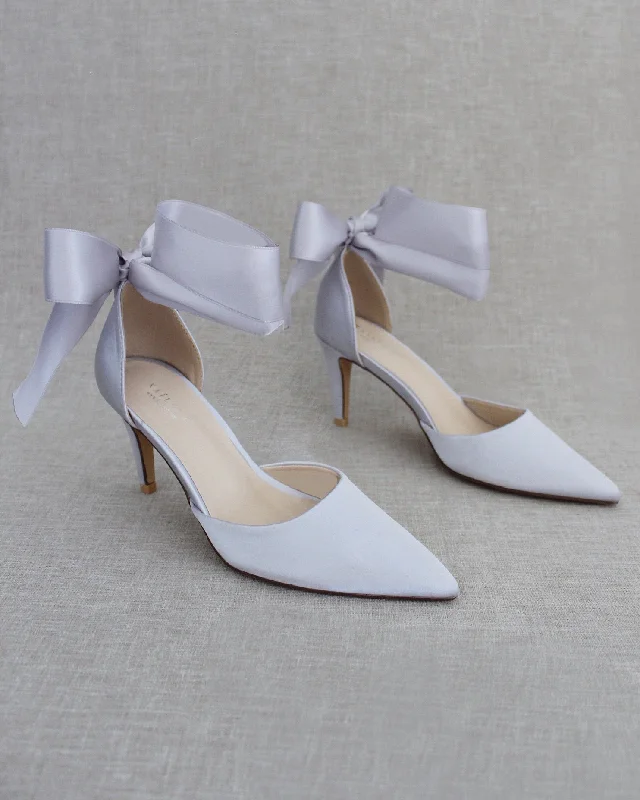 Evening Heels With Ankle Ribbon---Elegant Evening Heels for Weddings and Parties