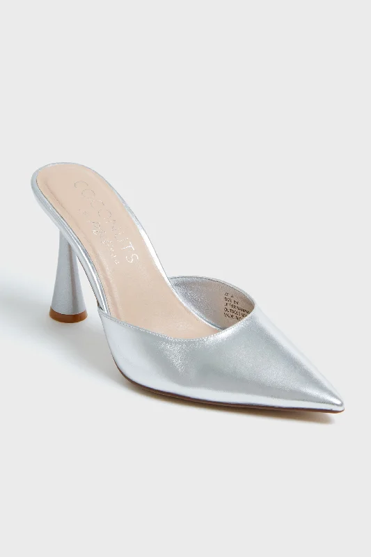 Stiletto Heel Pumps with Perfect Fit--Silver Zola Heels-Fashionable & Classic