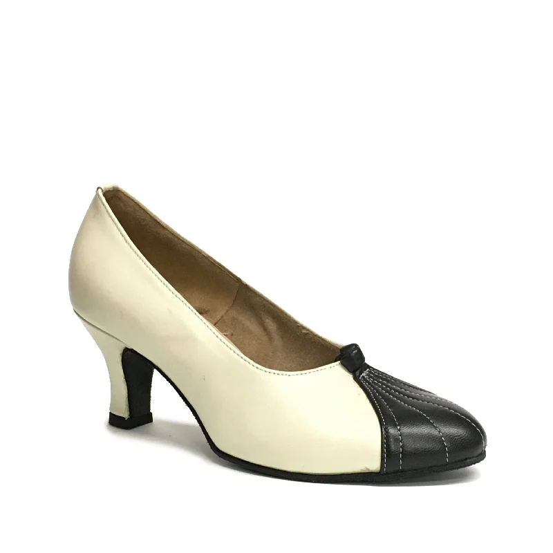 Affordable Suede Ankle Pumps for All-Day Wear--SLP: Shell Pump: Black & White | 2.0" Cutie | MED | Suede Sole | Limited Edition