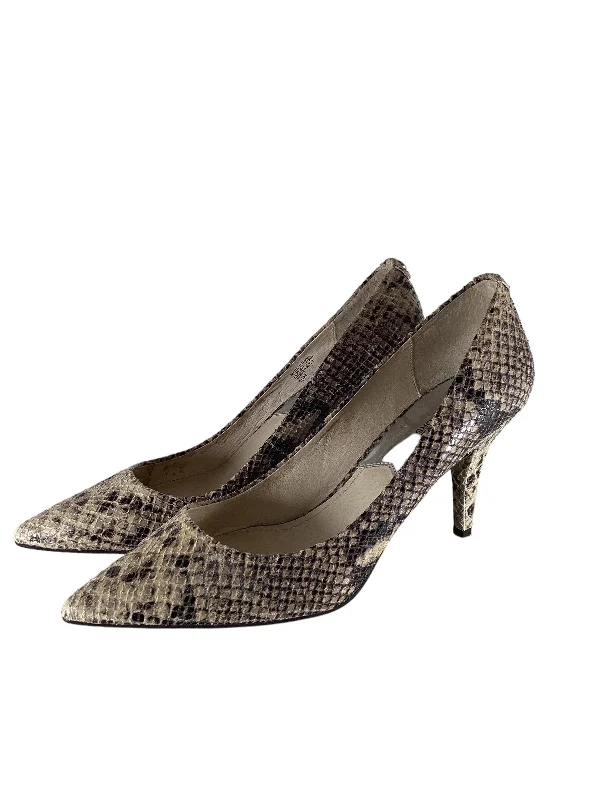 Stiletto Heel Pumps with Perfect Fit--Snakeskin Print Shoes Heels Stiletto Michael By Michael Kors, Size 10-Fashionable & Classic