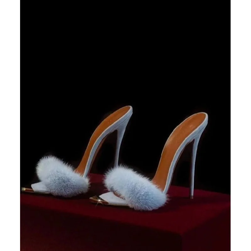 Stiletto Heel Pumps with Perfect Fit--Soft Fur pointed High Heel-Fashionable & Classic