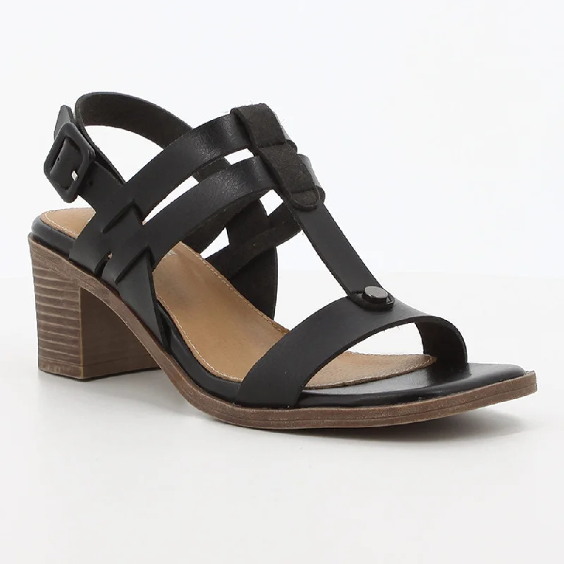 Soft Style Abigail Strappy  Heel - Black---Affordable Strappy Platform Heels with Premium Quality