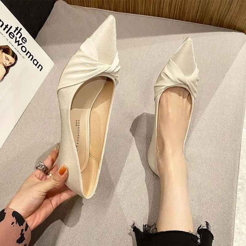 Stiletto Heel Pumps with Perfect Fit--Sohiwoo Shoes For Women 2024 Stilito Pointed Toe White Ladies Summer Footwear With Medium Heels Office E Chic Elegant Offer Slip On A L-Fashionable & Classic