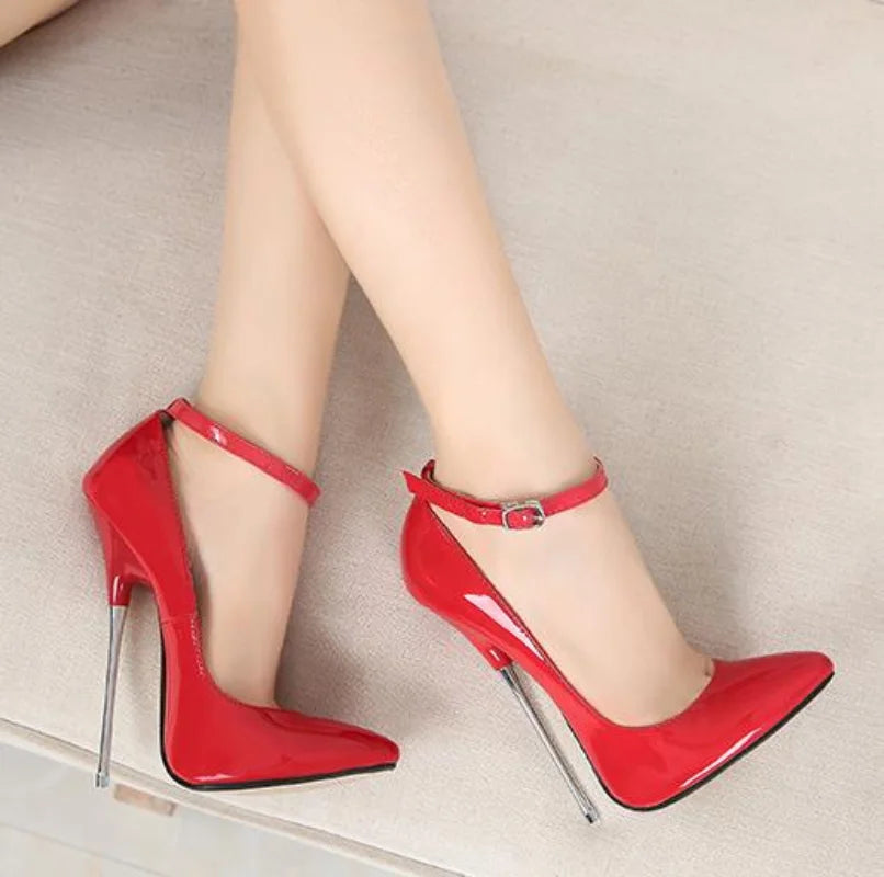 Versatile Dress Heels for Formal and Casual Wear---Sohiwoo  Women Sexy Super High 16cm Heels Supply Nightclubs Plus Size High-heeled Shoes T-stage Catwalk  Red Sexy Heels Pumps