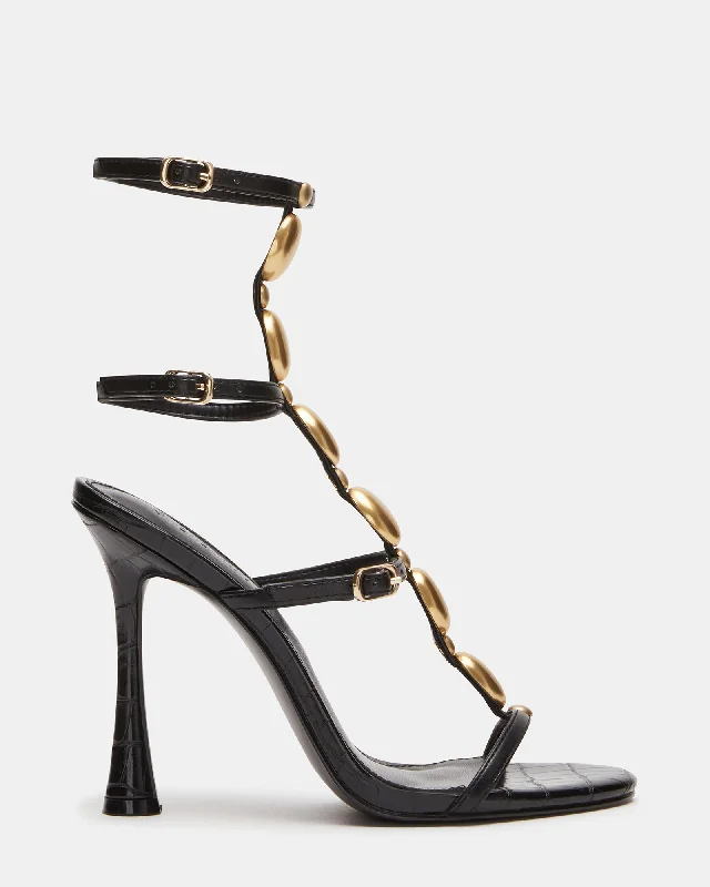 Versatile Heeled Sandals for Any Occasion---SOLARIS BLACK MULTI