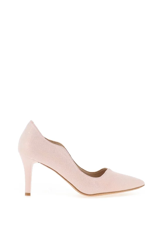 Stiletto Heel Pumps with Perfect Fit--Sorento Lyrath Shimmer Pointed Toe Court Shoes, Pink-Fashionable & Classic