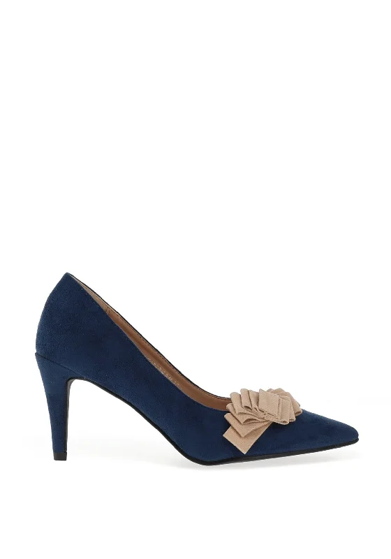 Stiletto Heel Pumps with Perfect Fit--Sorento Westerham Pointed Toe Court Shoes, Navy-Fashionable & Classic