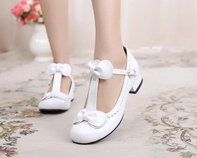 Sosic~Moe OO~Sweet Lolita Bow Latin Lace Shoes---Charming Bow Pumps for a Cute and Stylish Look